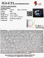 Load image into Gallery viewer, 3.89/CT Natural Aquamarine with Govt Lab Certificate-5661