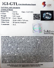 3.82/CT Natural Aquamarine with Govt Lab Certificate-5661