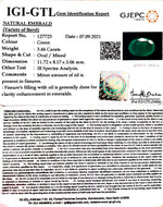 Load image into Gallery viewer, 3.46/CT Natural Panna Stone with Govt. Lab Certificate (6771)