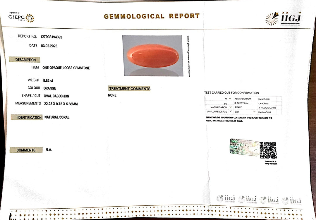 8.82/Carat Natural Japanese Red Coral-7100