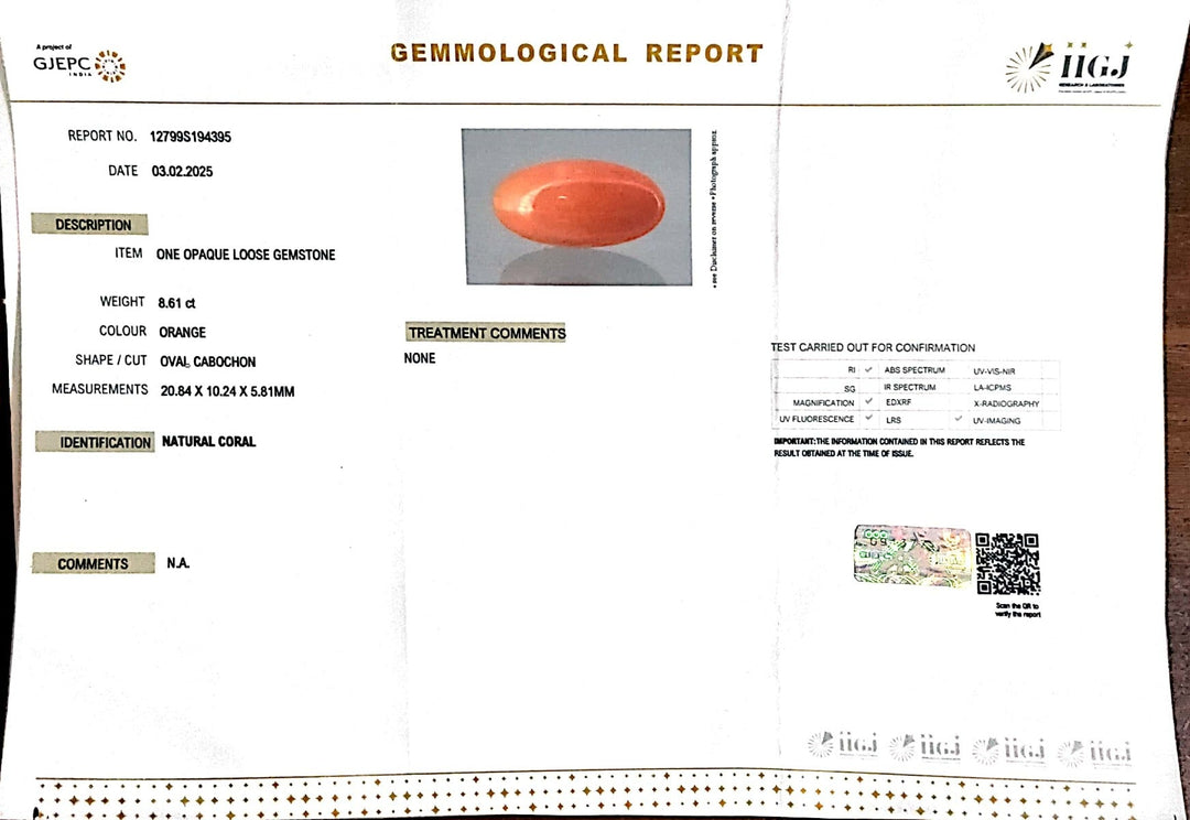 8.61/Carat Natural Japanese Red Coral-7100