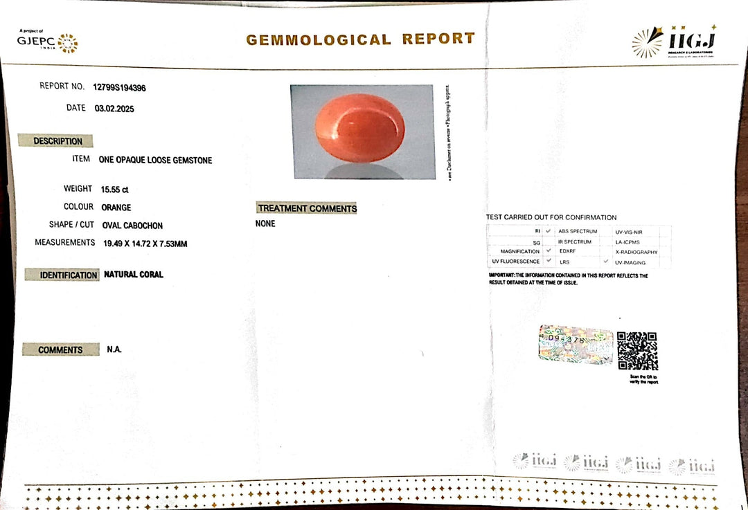 15.55/Carat Natural Japanese Red Coral-7100