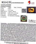 Load image into Gallery viewer, 7.63/CT Natural yellow sapphire with Govt Lab Certificate-78810