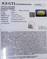 Load image into Gallery viewer, 9.08/CT Natural Yellow Sapphire with Govt Lab Certificate-(1221)