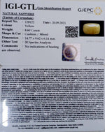 Load image into Gallery viewer, 8.60/CT Natural Yellow Sapphire with Govt Lab Certificate-(1221)