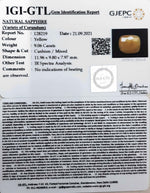 Load image into Gallery viewer, 9.06/CT Natural Yellow Sapphire with Govt Lab Certificate-(1221)