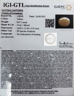Load image into Gallery viewer, 8.47/CT Natural Yellow Sapphire with Govt Lab Certificate-(1221)
