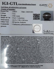 4.39 Ratti Natural Scapolite Cat's Eye with Govt. Lab Certified