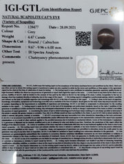 4.47/CT Natural Scapolite Cat's Eye with Govt. Lab Certified-(1221)