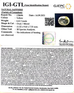 Load image into Gallery viewer, 6.61/CT Natural yellow sapphire with Govt Lab Certificate-YELSA9V
