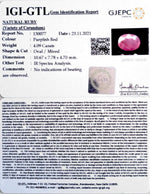 Load image into Gallery viewer, 4.53 Ratti Natural New Burma Ruby with Govt. Lab Certificate-(3441)