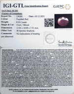Load image into Gallery viewer, 9.49 Ratti Natural new burma Ruby with Govt. Lab Certificate-(2331)