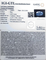 Load image into Gallery viewer, 4.69/CT Natural Blue Sapphire with Govt Lab Certificate-BLUSA9S