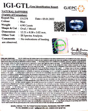 4.90/CT Natural Blue sapphire with Govt Lab Certificate-23310
