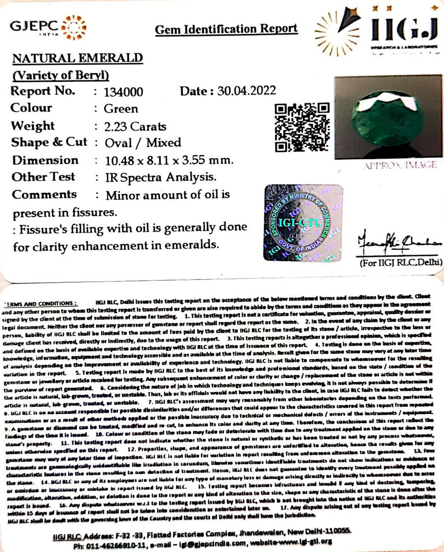 2.47 Ratti Natural Panna stone with Govt. Lab Certified-3441