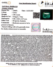 3.96/CT Natural Panna Stone with Govt. Lab Certified-6771