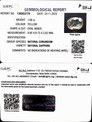 1.98/CT Natural Ceylonese Pukhraj with Govt Lab CertificatE-YELSA9T