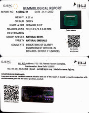 4.87/CT Natural Panna Stone with Govt. Lab Certificate (45510)