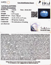 7.45 Ratti Natural Blue Sapphire With Govt Lab Certified-(6771)