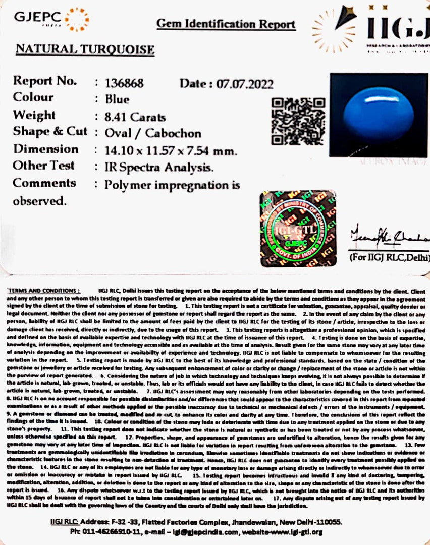 8.41Carat Turquoise-(832)