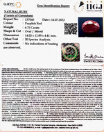Load image into Gallery viewer, 6.75/CT Natural Indian Ruby with Govt. Lab Certificate-1221