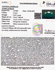 5.87/CT Natural Panna Stone with Govt. Lab Certified-3441