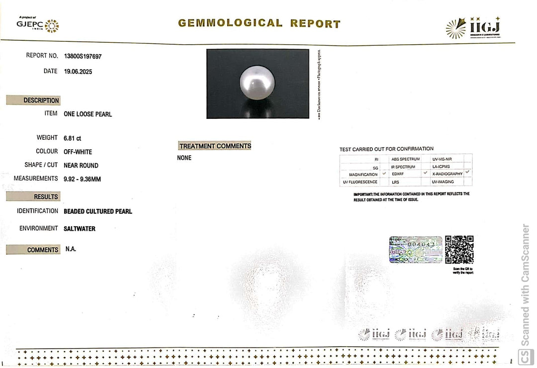 6.81/CT Natural South Sea Pearl Beads With Lab Certificate (1550)