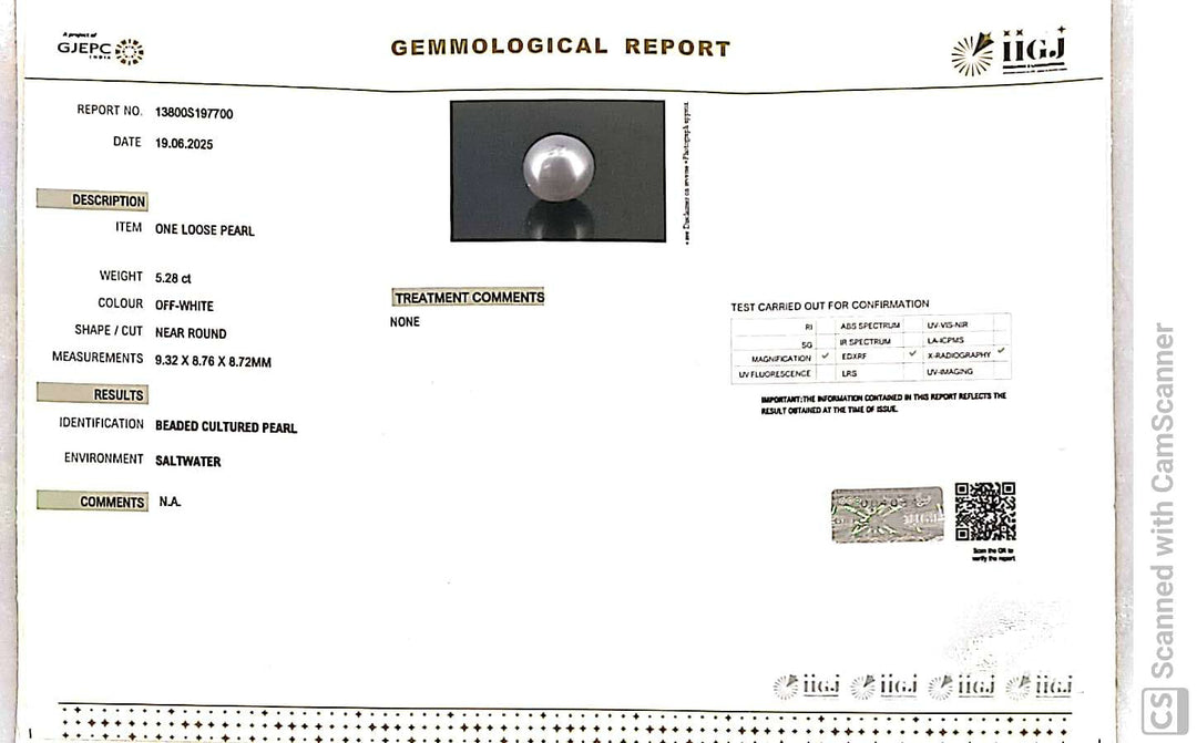 5.28/CT Natural South Sea Pearl Beads With Lab Certificate (1550)