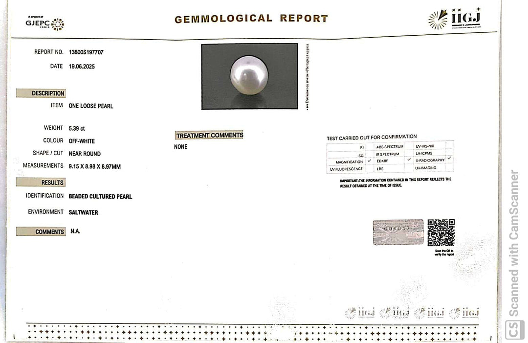 5.39/CT Natural South Sea Pearl Beads With Lab Certificate (1550)