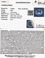 3.48 Ratti Blue Topaz with Govt Lab Certificate-(1665)