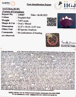 Load image into Gallery viewer, 7.60/CT Natural Ruby with Govt. Lab Certificate (7881)
