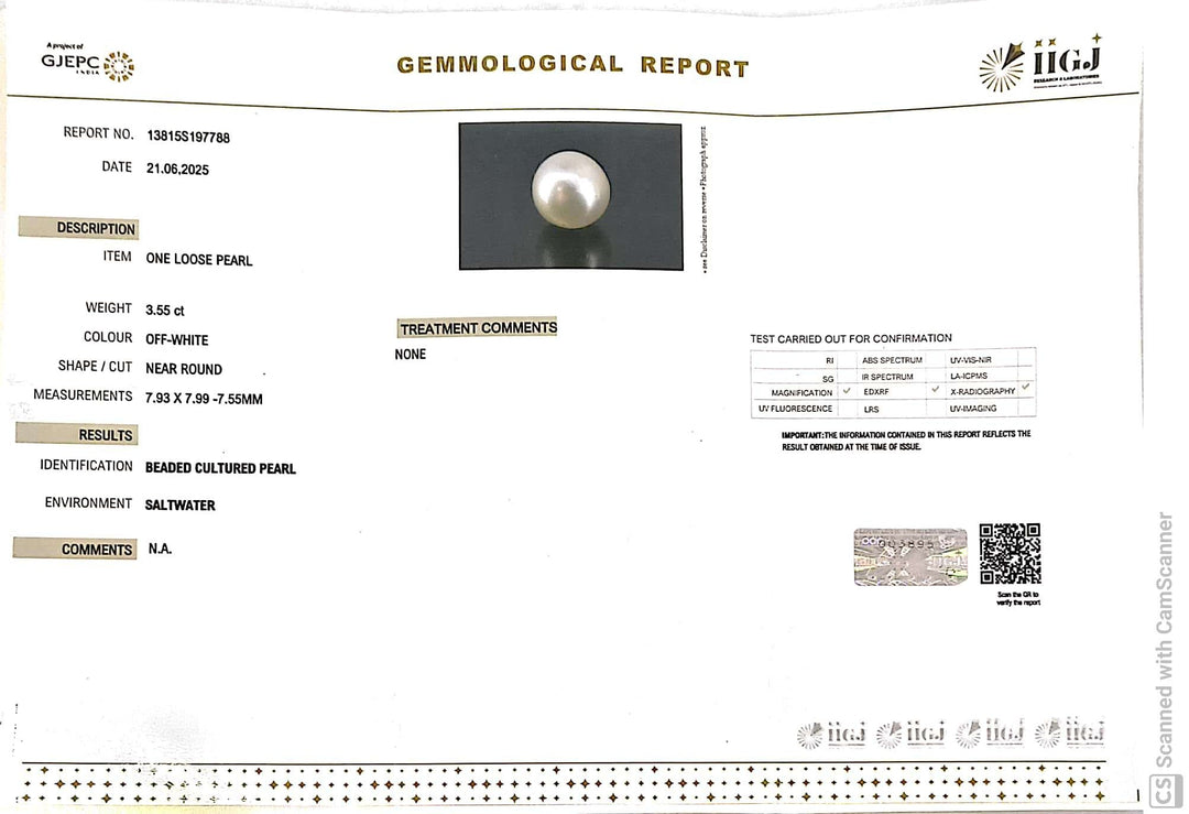 3.55/CT Natural South Sea Pearl Beads With Lab Certificate (1550)