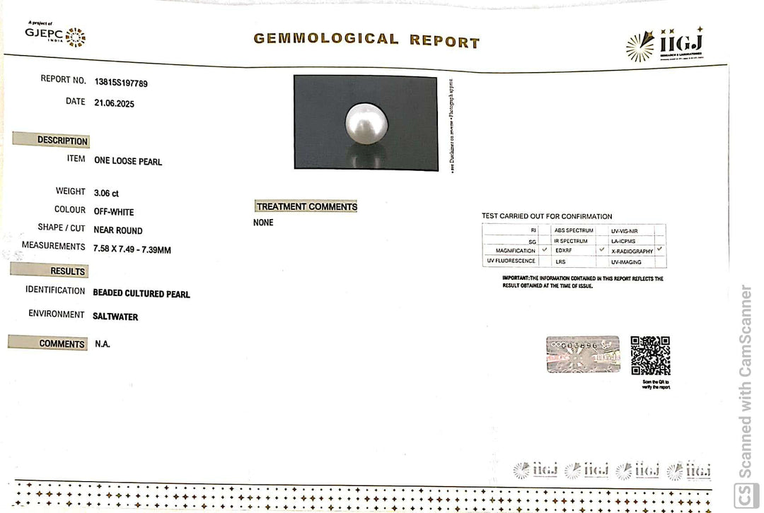 3.06/CT Natural South Sea Pearl Beads With Lab Certificate (1550)