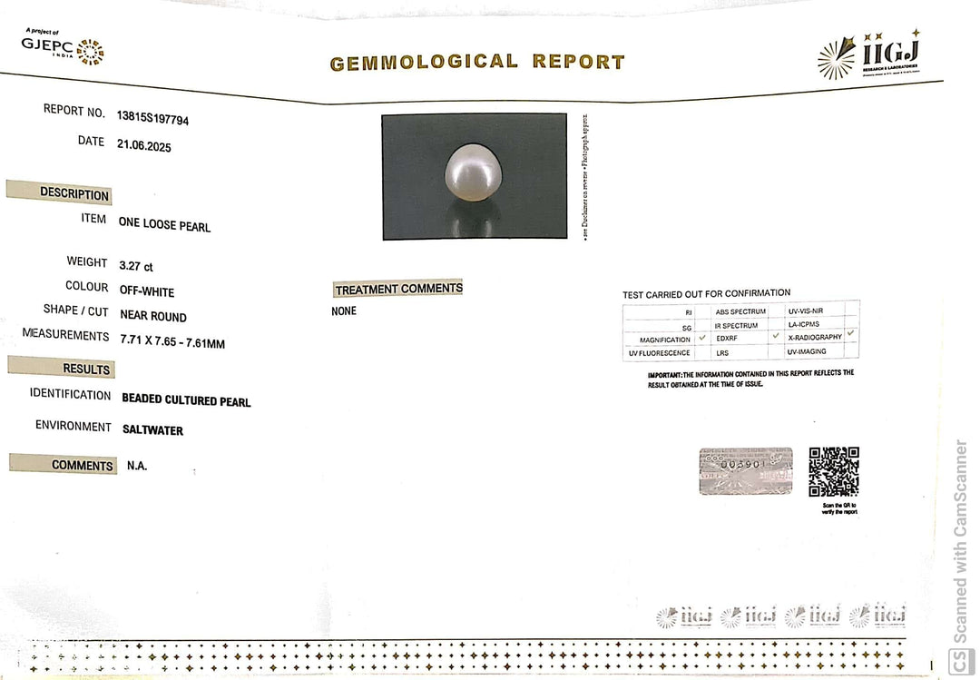3.27/CT Natural South Sea Pearl Beads With Lab Certificate (1550)
