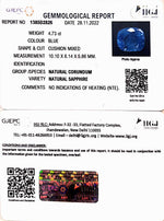 Load image into Gallery viewer, 4.73/CT Natural Blue Sapphire with Govt Lab Certificate-BLUSA9U