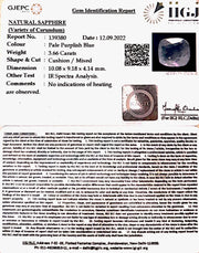 3.66/CT Natural Ceylonese Neelam with Govt Lab Certificate-BLUSA9S