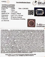 Load image into Gallery viewer, 1.78 Carat Natural Ceylonese Pukhraj with Govt Lab Certificate-YELSA9S