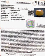 Load image into Gallery viewer, 4.93/CT Natural Ceylonese Yellow Sapphire with Govt Lab Certificate (8991)