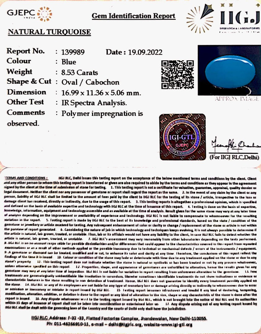 8.53 Carat Turquoise-(832)