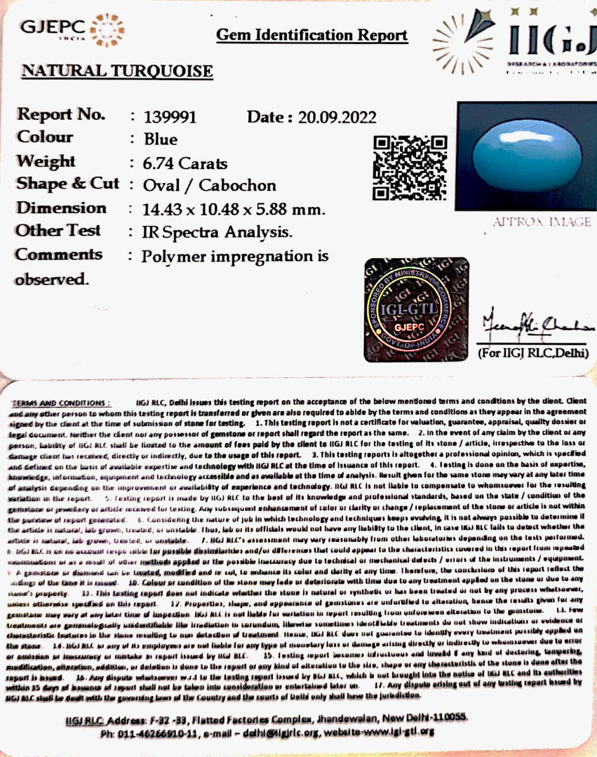 6.74 Carat Turquoise-(832)