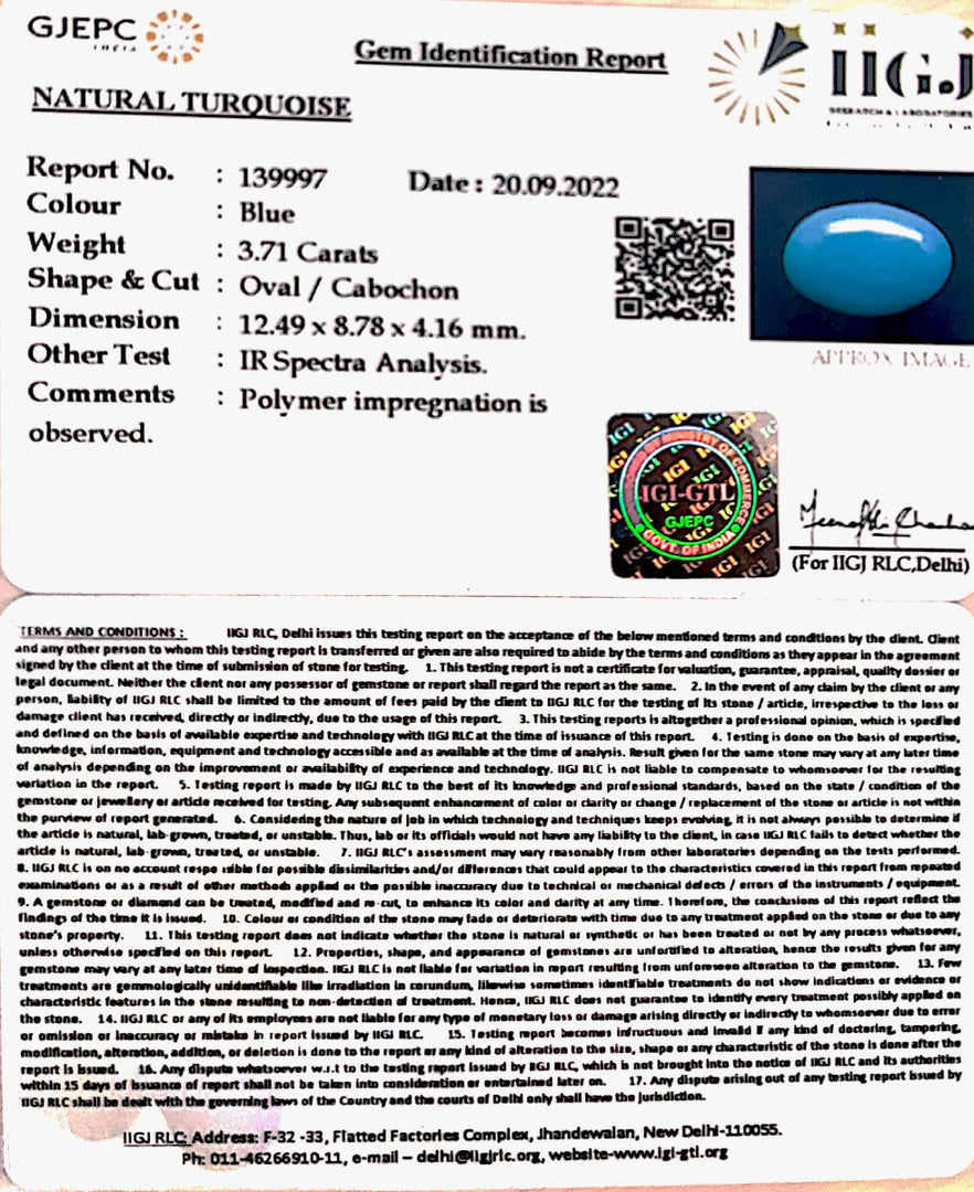 3.71 Carat Turquoise-(832)