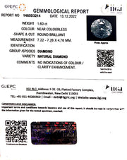 1.60/Cents Natural Diamond With Govt. Lab Certificate (120000)