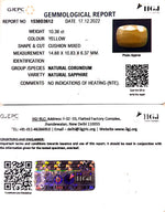 Load image into Gallery viewer, 10.36/CT Natural Yellow Sapphire with Govt Lab Certificate-(1221)