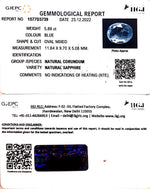 Load image into Gallery viewer, 5.89/CT Natural Blue Sapphire with Govt Lab Certificate-BLUSA9U