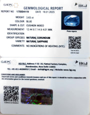 3.63/CT Natural Ceylonese Neelam with Govt Lab Certificate-BLUSA9S