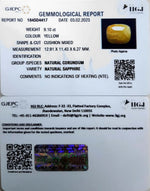 Load image into Gallery viewer, 9.10/CT Natural Yellow Sapphire with Govt Lab Certificate-(1221)