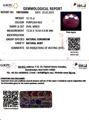 10.13/CT Natural Neo Burma Ruby with Govt. Lab Certificate (4551)