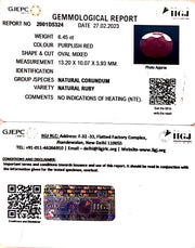 6.45/CT Natural Neo Burma Ruby with Govt. Lab Certificate (3441)