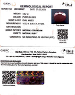 Load image into Gallery viewer, 4.52/CT Natural Indian Ruby with Govt. Lab Certificate (1221)