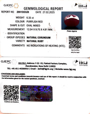 6.35/CT Natural Neo Burma Ruby with Govt. Lab Certificate (2331)